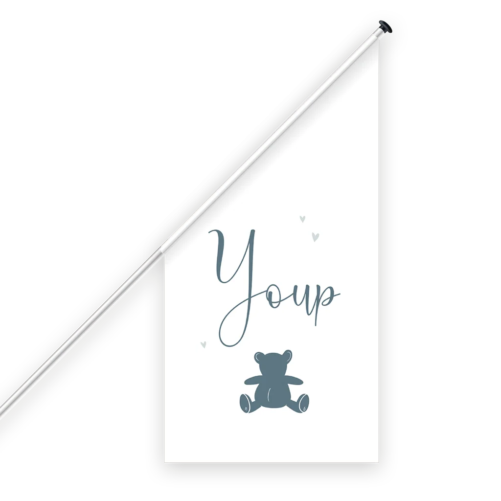 Geboortevlag met naam en teddybeer