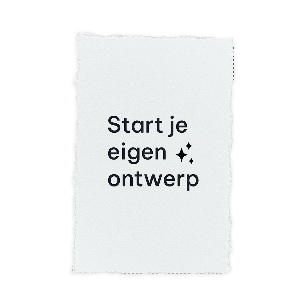 Geboortekaartje handgeschept papier look zelf maken staand