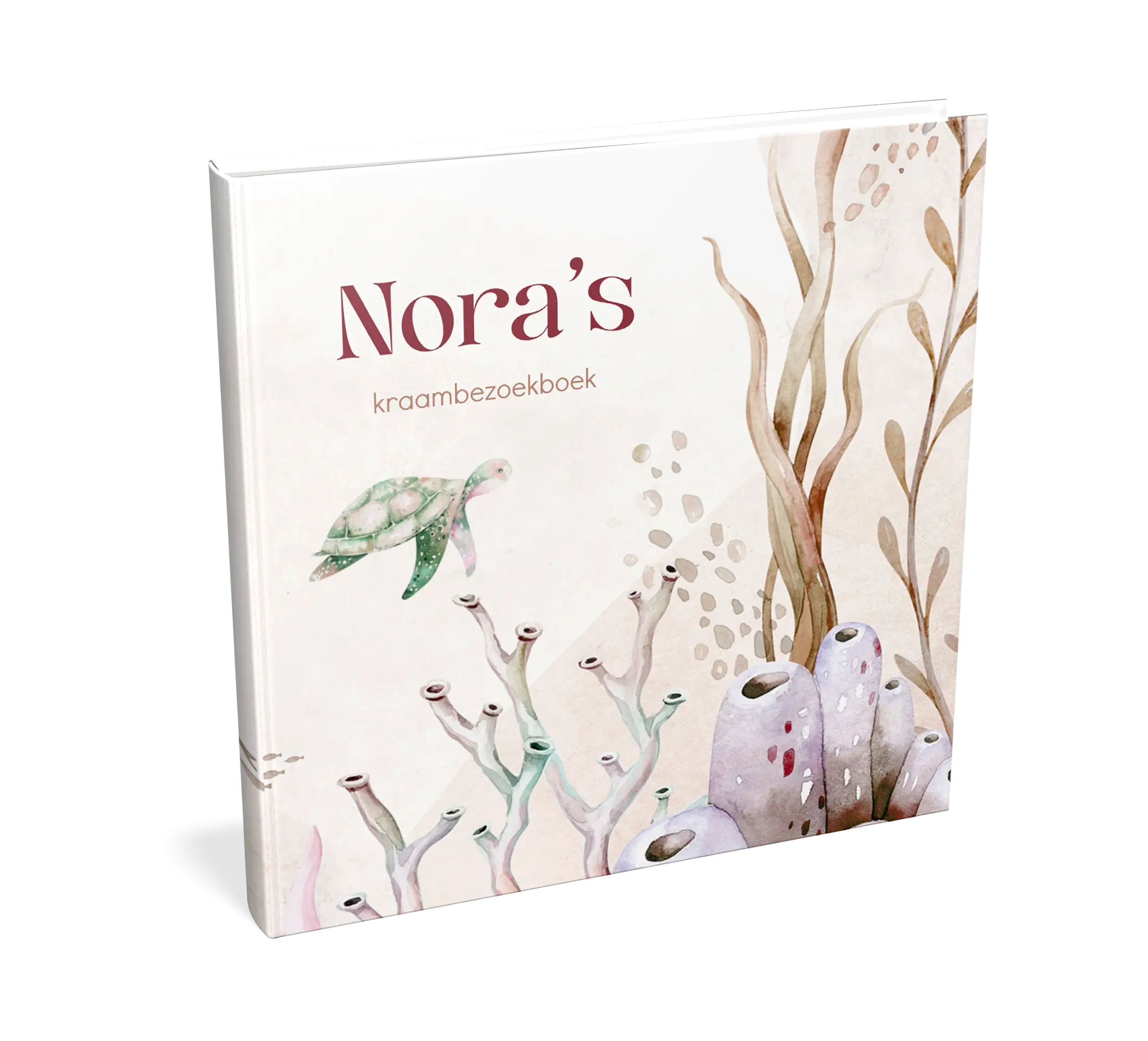 Kraambezoekboek met watercolour onderwaterwereld