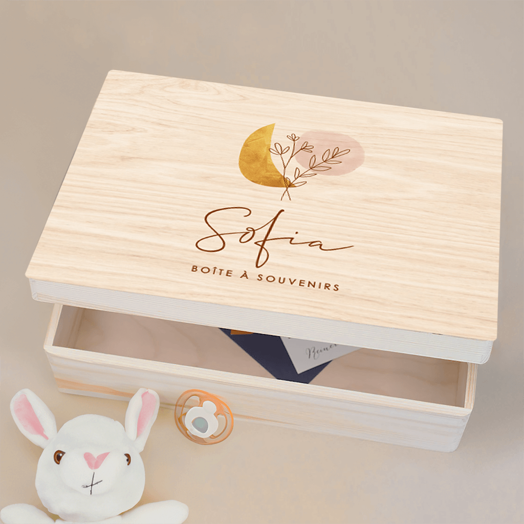 Boîte à souvenirs avec lune et soleil
