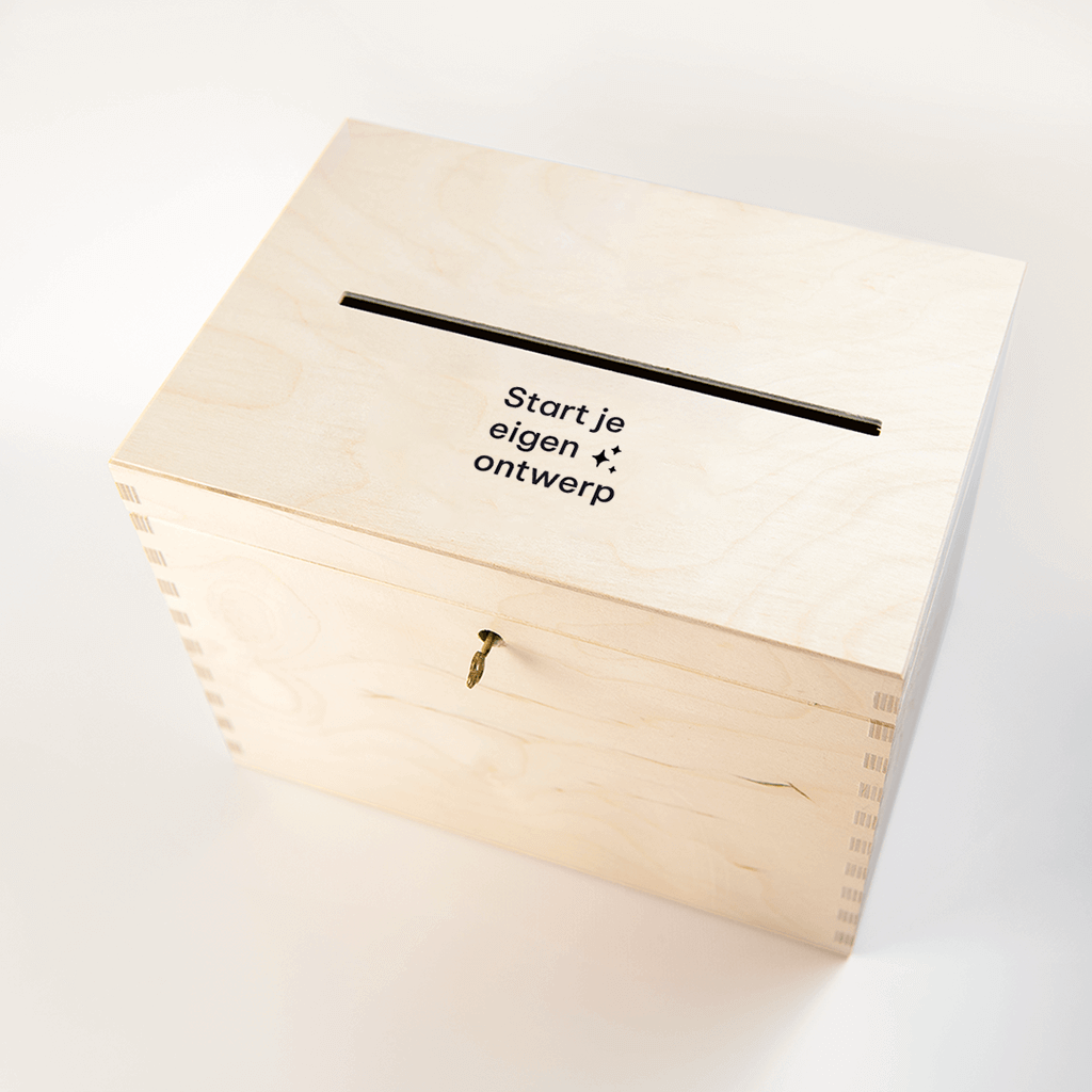 Enveloppendoos feest zelf maken naturel hout