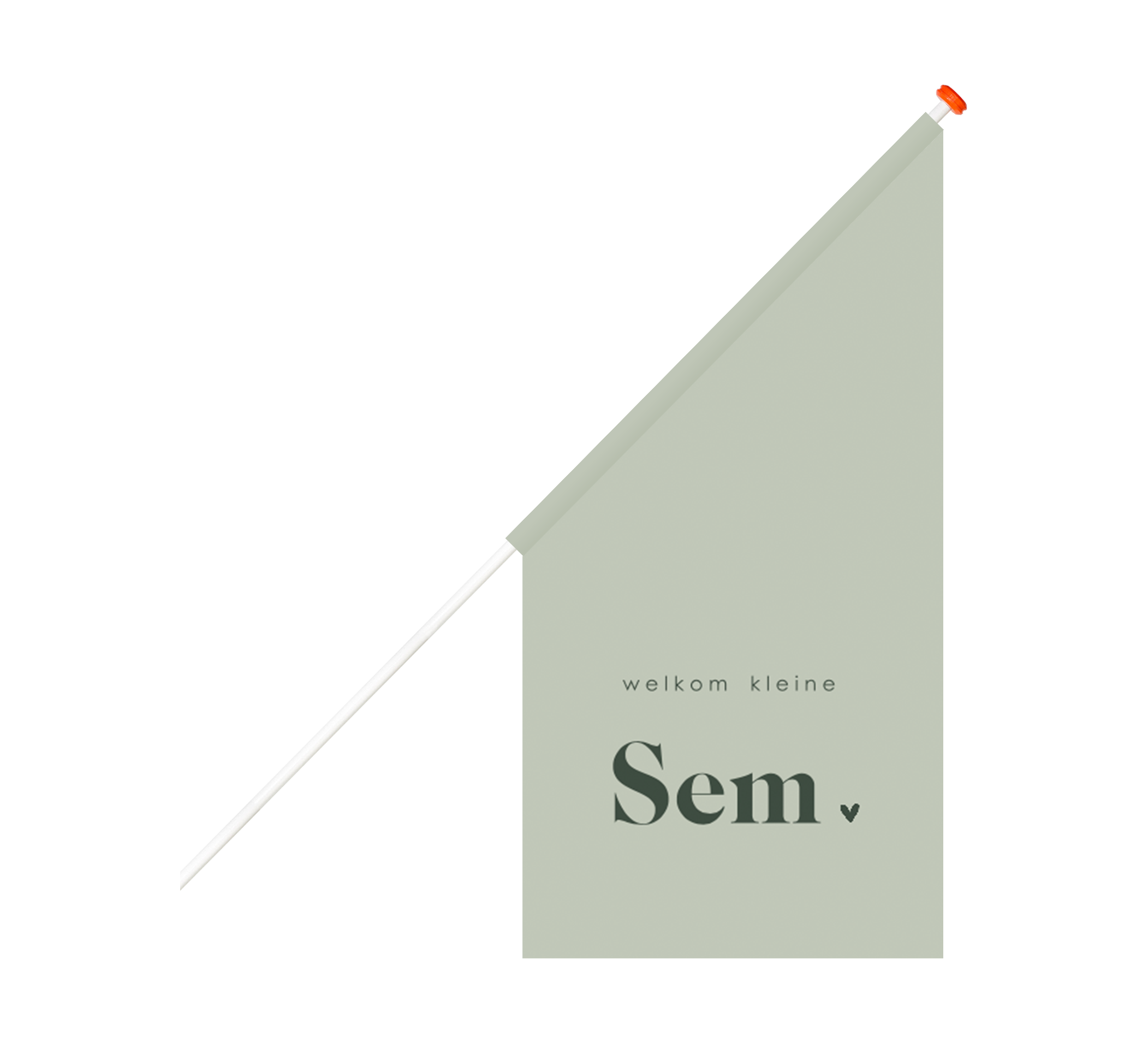 Geboortevlag minimalistisch groen met naam