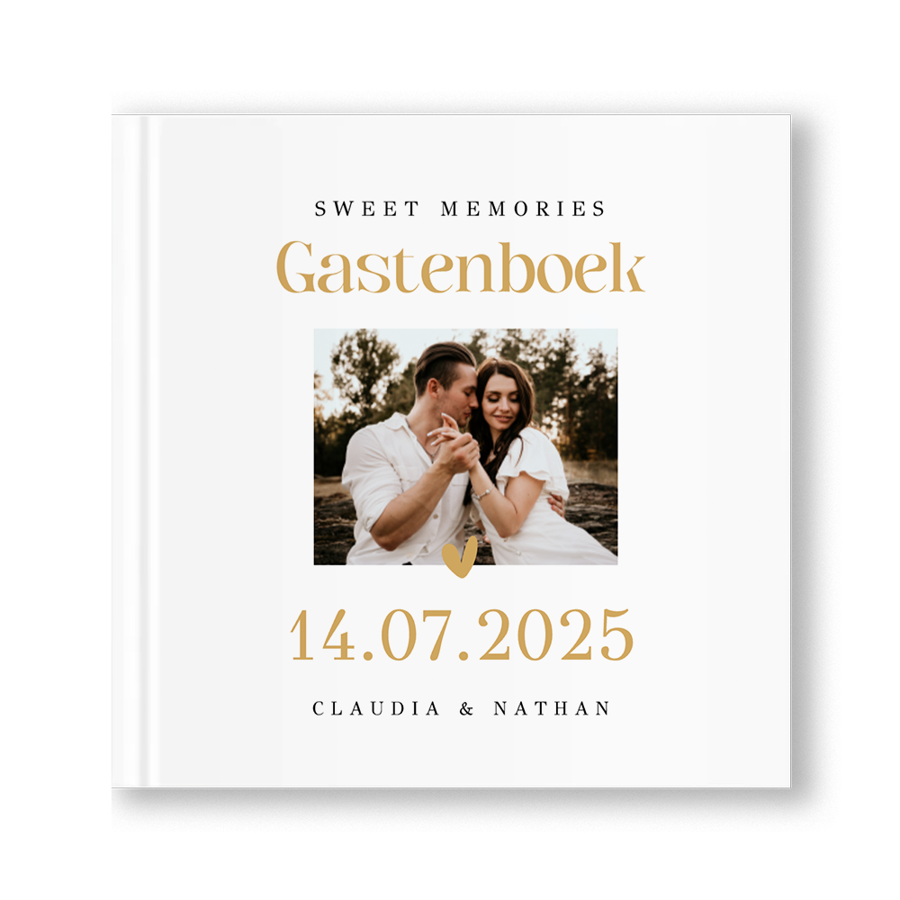 Gastenboek wit met foto collage huwelijk