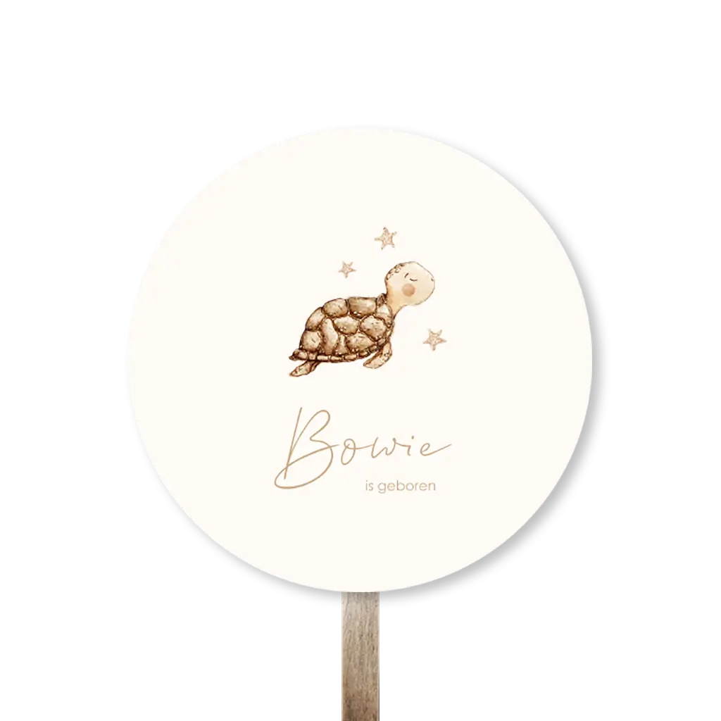 Lief tuinbord met watercolour schildpad en zeesterren