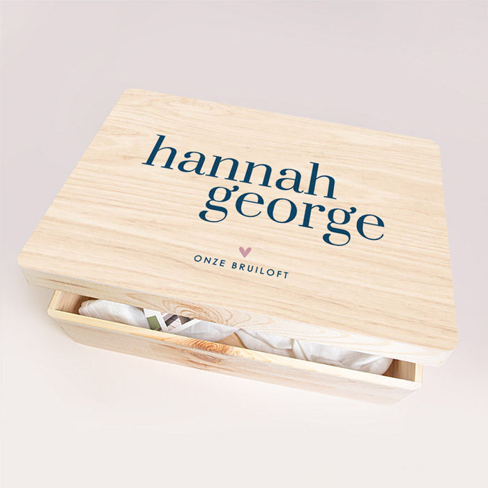 Herinneringsdoos huwelijk met colourblock