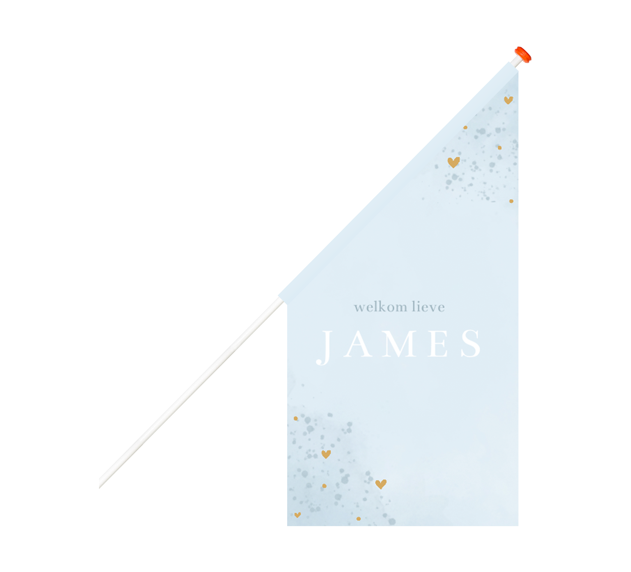 Geboortevlag lichtblauwe watercolour met spetters