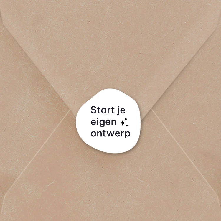 Sluitsticker geboortekaartje zelf maken organische vorm 