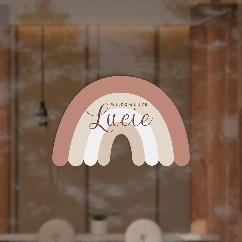 Mooie raamsticker in de vorm van een regenboog