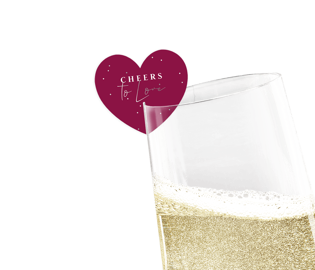 Sektglas-Deko Herz Beerentraum