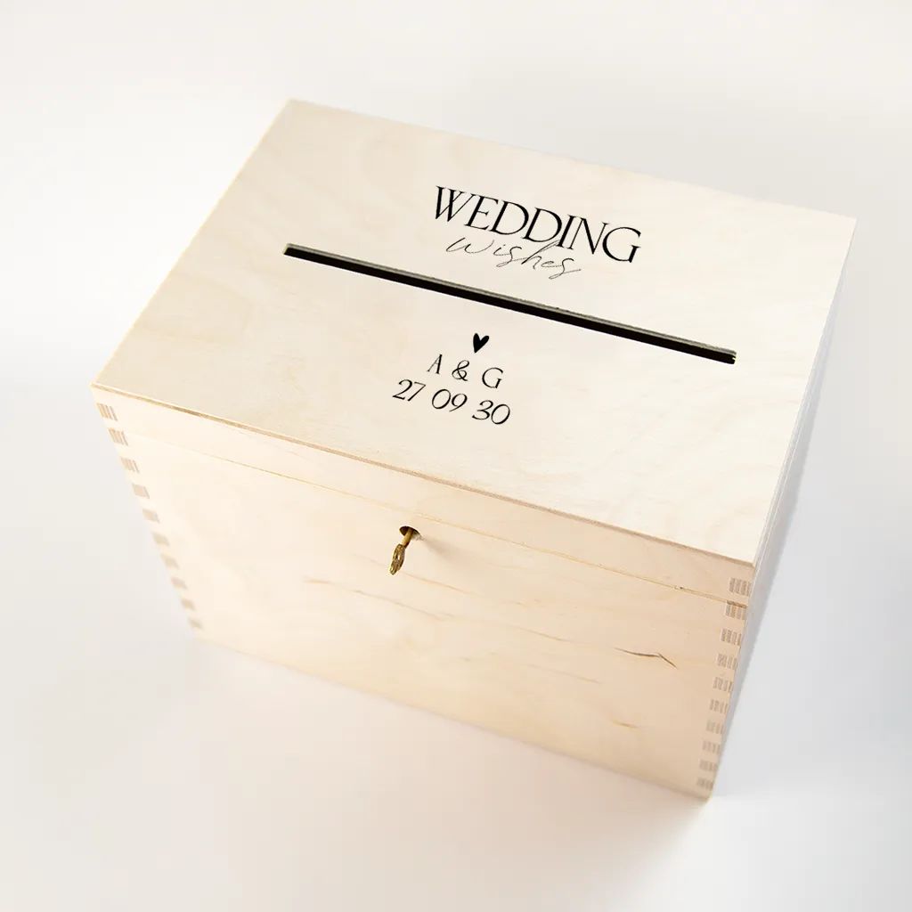 Enveloppenkist bruiloft klassiek met hartje