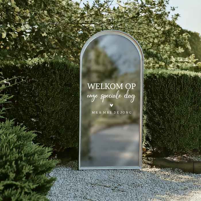 Spiegelsticker voor bruiloft