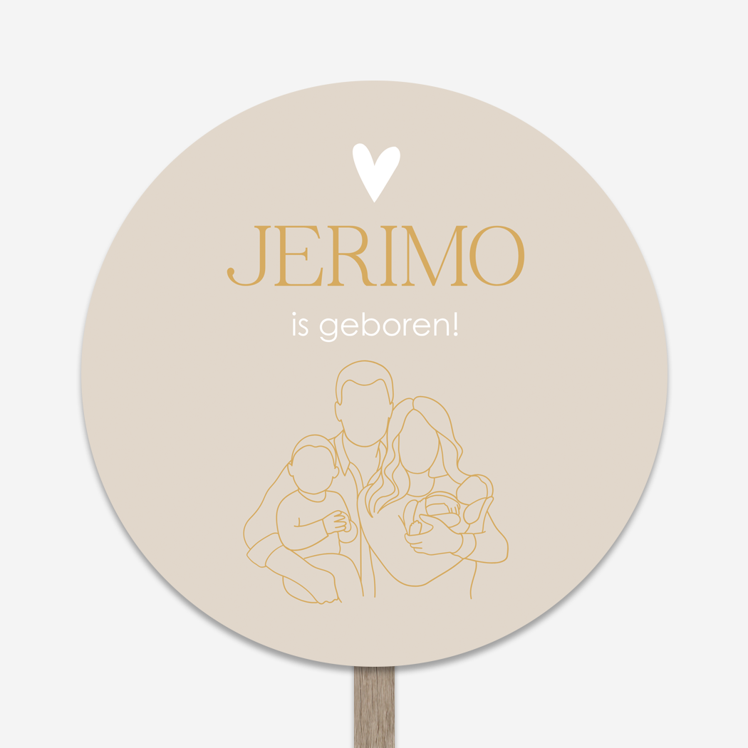 Tuinbord Rond Gezin Lijntekening Illustratie