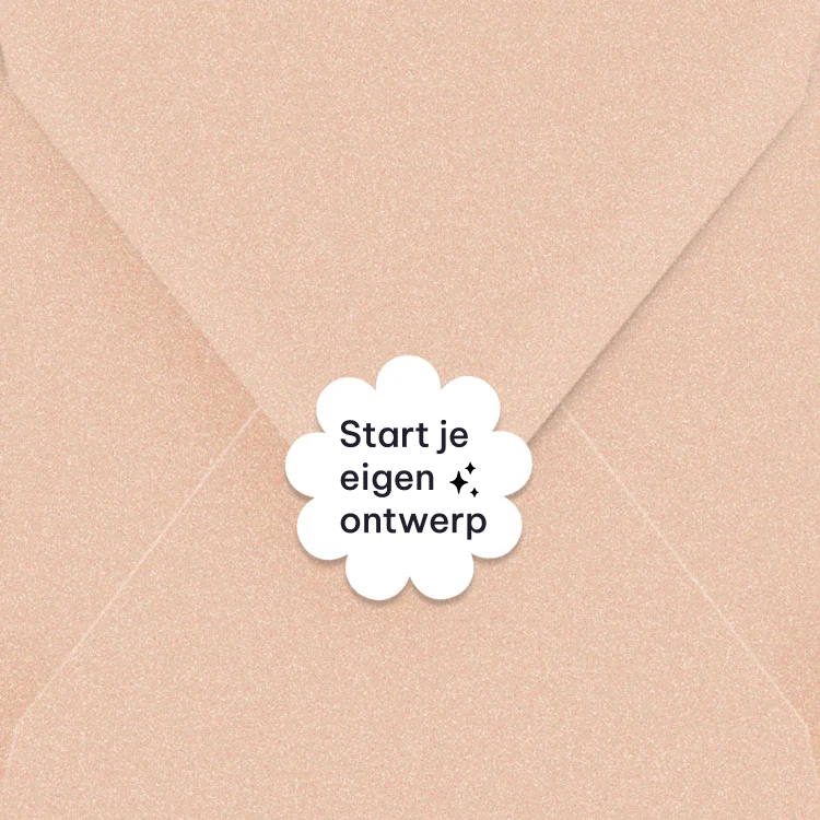 Sluitsticker trouwkaart zelf maken bloem vorm
