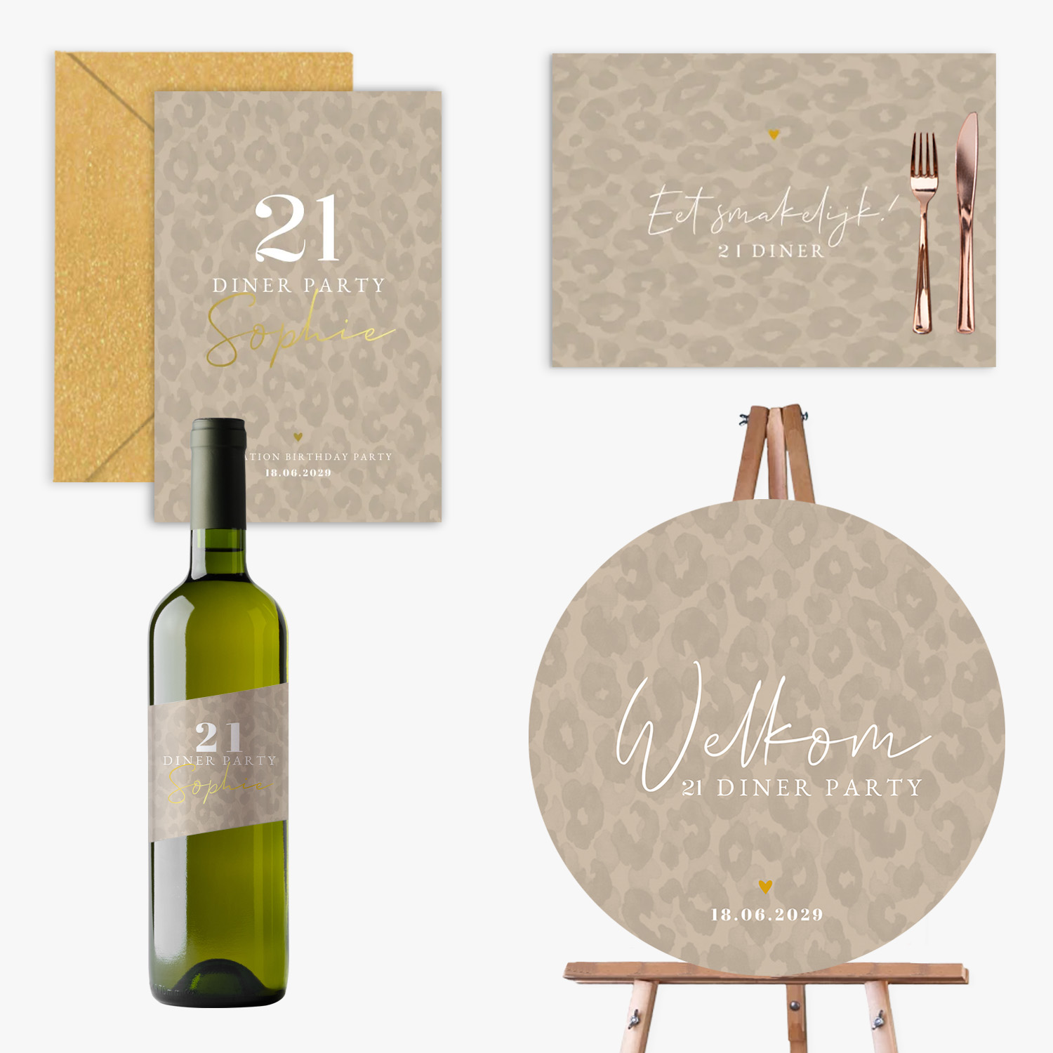 doorlink 21 diner set golden safari chic