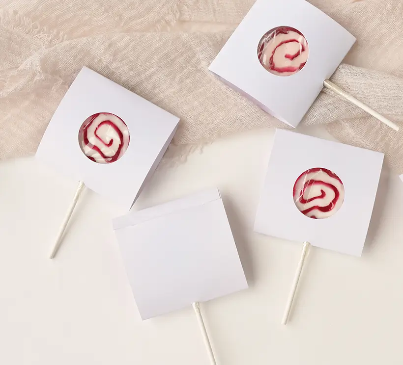 Doopsuiker lollyhoesje zelf maken met uitsnede rondje | 3 stuks