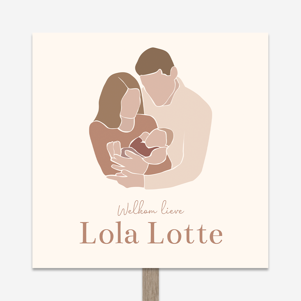 Tuinbord Illustratie Gezin Baby