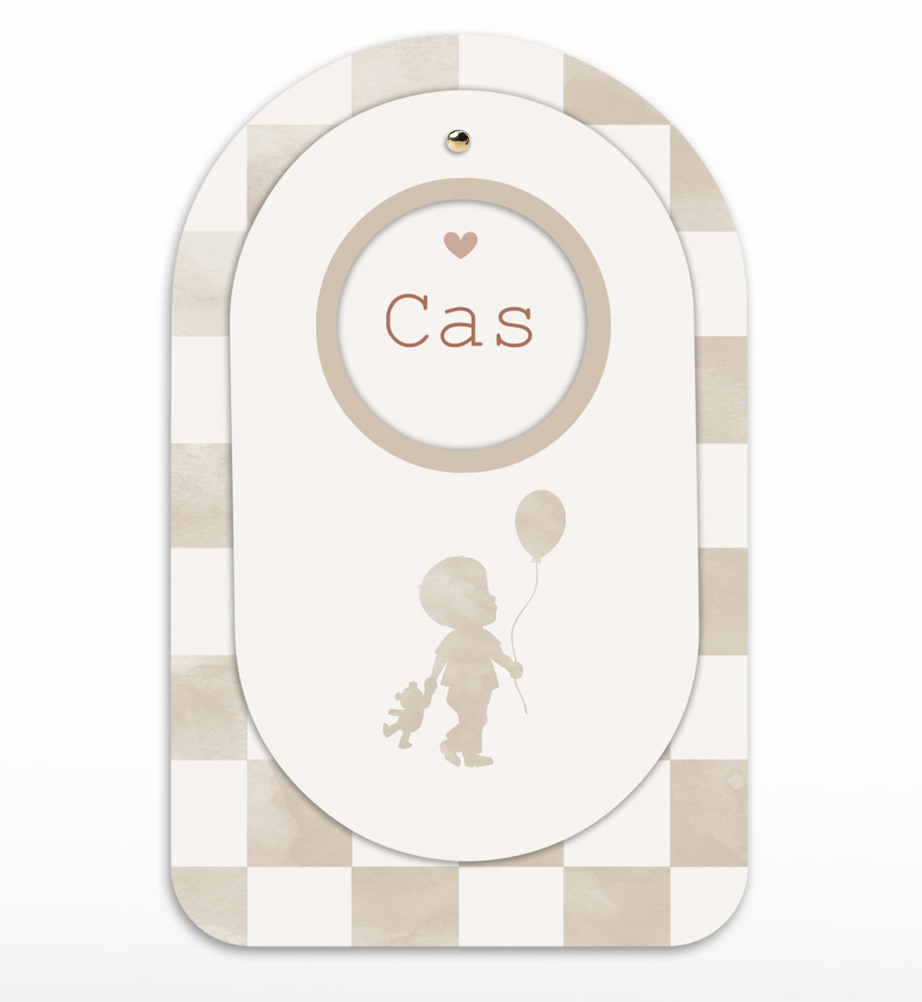 Stoer waterverf geboortekaartje jongen met silhouet en doorkijkje