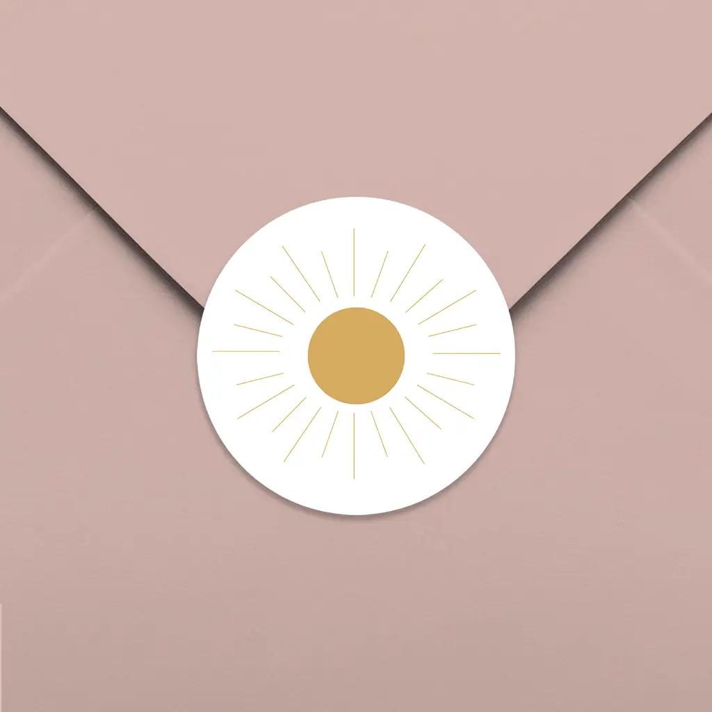 Sluitsticker met zon - per 25 stuks