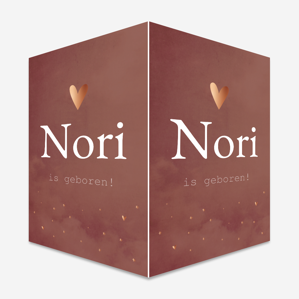 Raambord L Roestbruin Hartjes