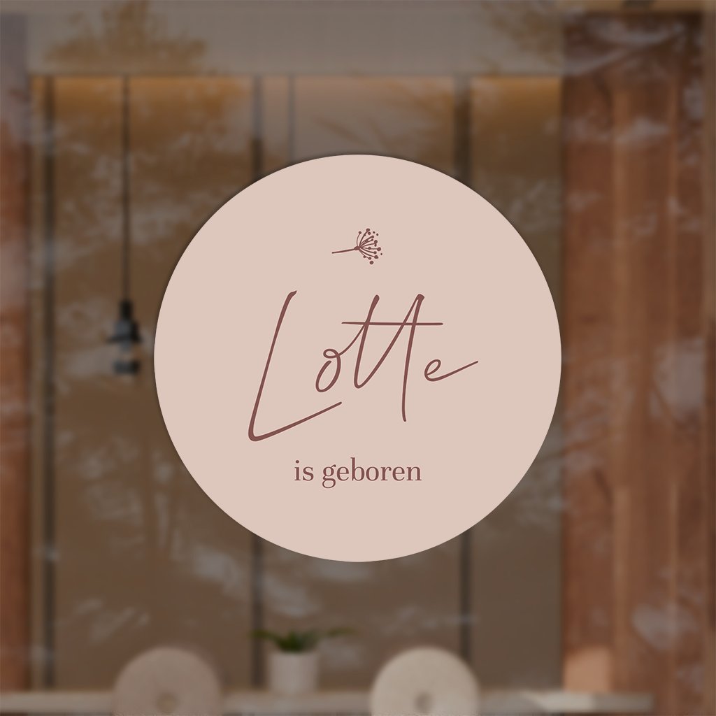 Roze raamsticker met bloemetje