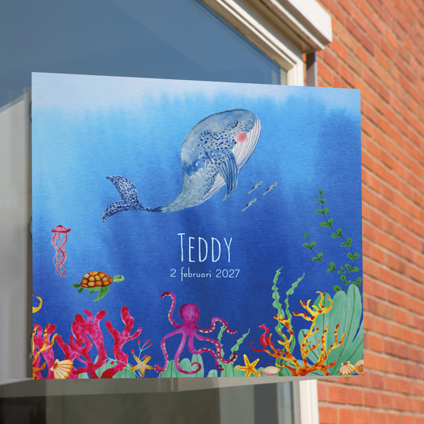 Raambord met onderwaterwereld