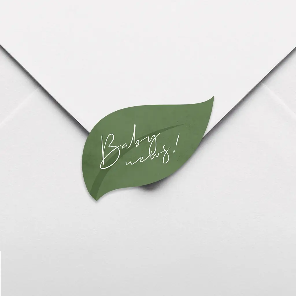 Groene sluitsticker in de vorm van een blaadje - per 20 stuks