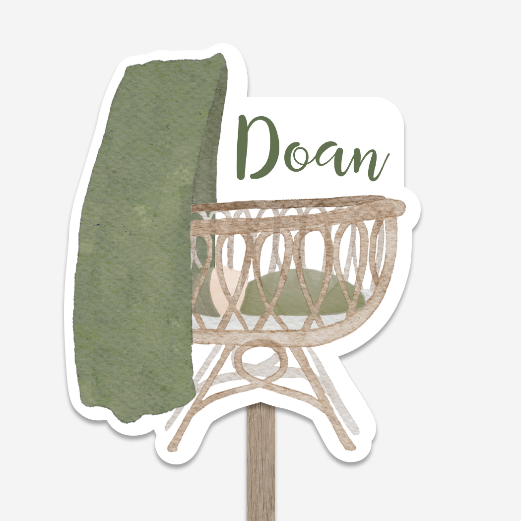 Geboortebord Tuinbord Baby Wieg  Contour