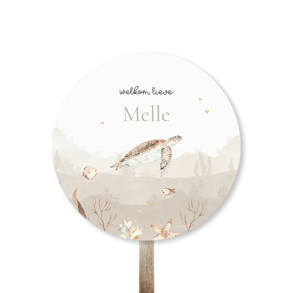 Tuinbord onderwaterwereld beige tinten