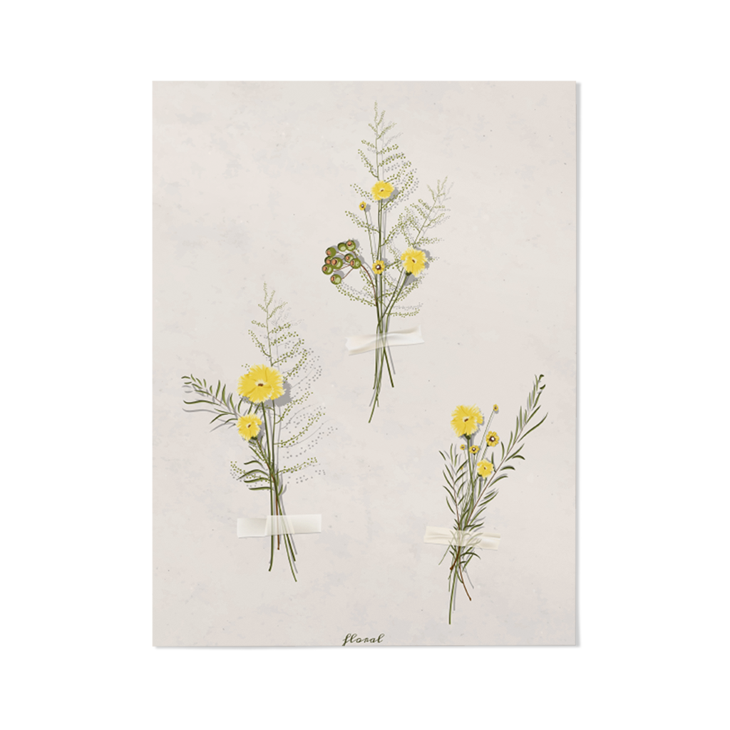 Poster Getrocknete Blume gelb