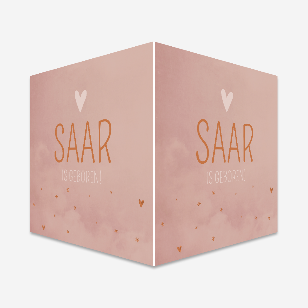 Raambord geboorte roze Saar