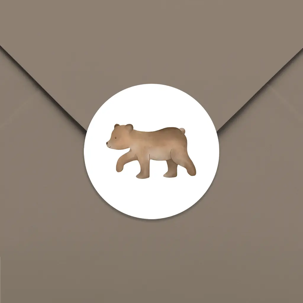 Sluitsticker met schattig beertje - per 25 stuks