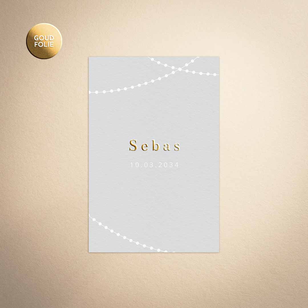 Feestelijke geboortekaartje met slingers