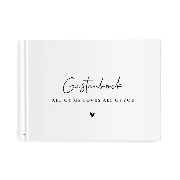 Kalligrafisch gastenboek bruiloft in zwart-wit