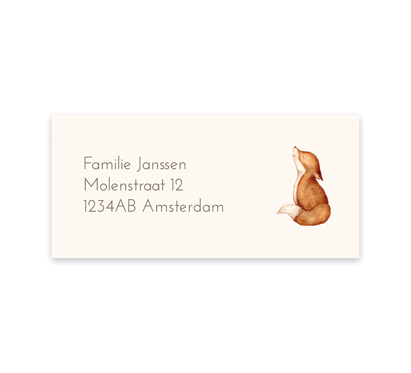 Adresstickers met lief vosje