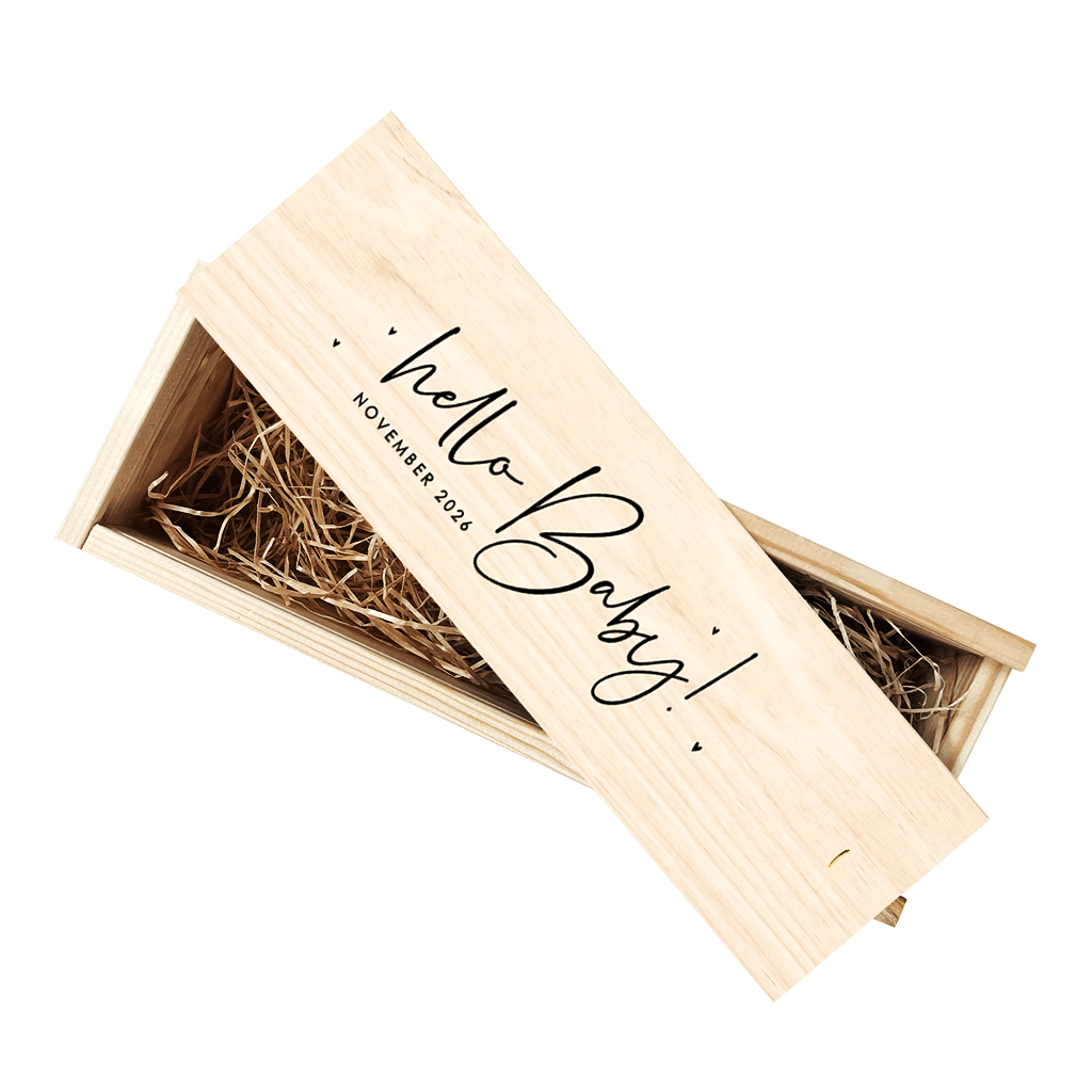 Schwangerschaft verkünden mit personalisierbarer Weinkiste