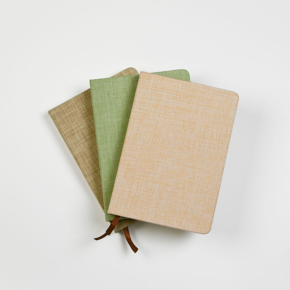 Linnen notitieboekje oppas dagboekje met luchtballon