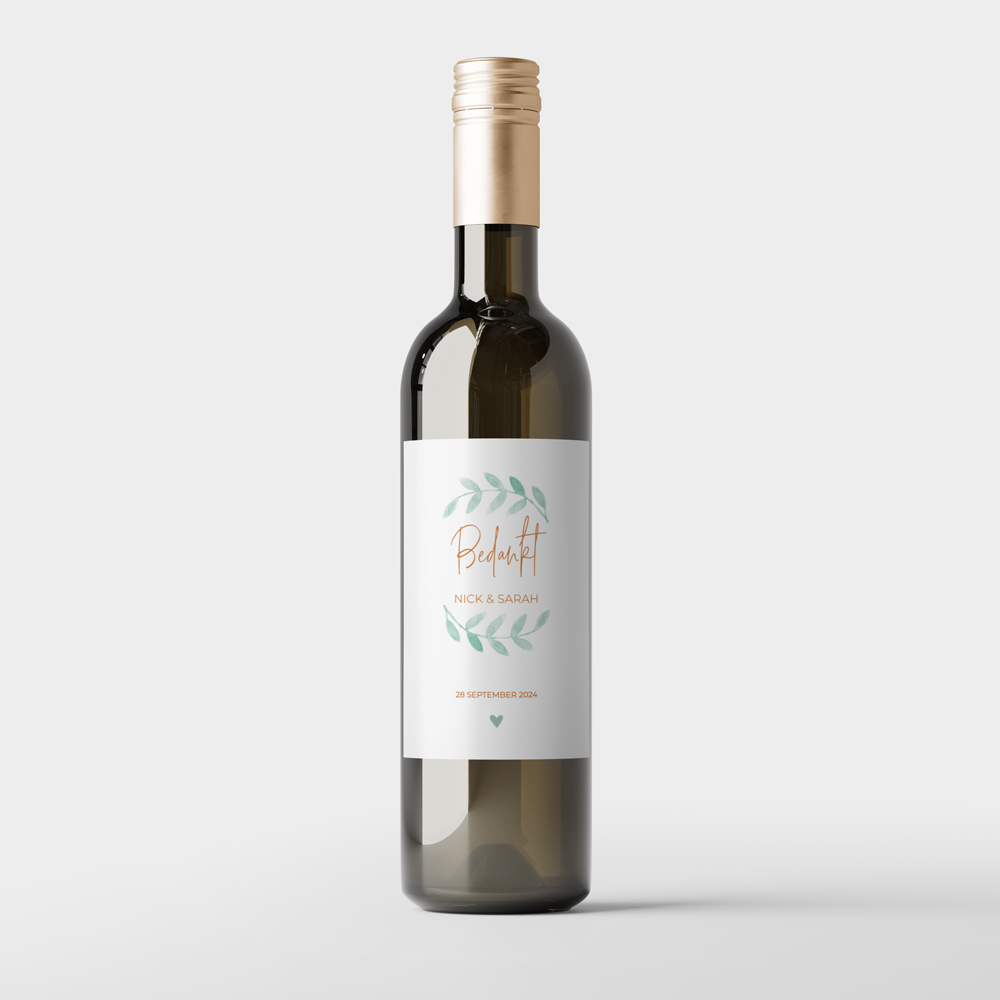 Wijnetiket staand 8x11 Botanical chic