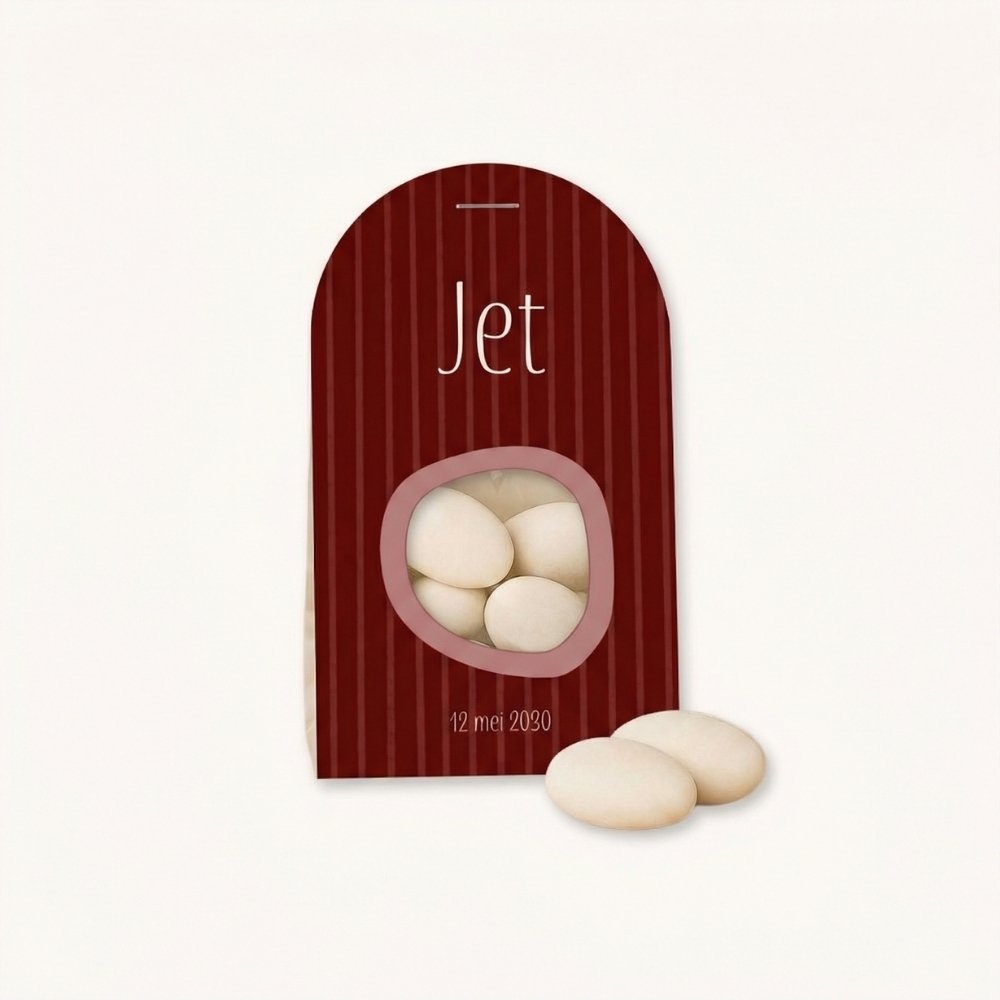 Doopsuiker wikkel roze gestreept