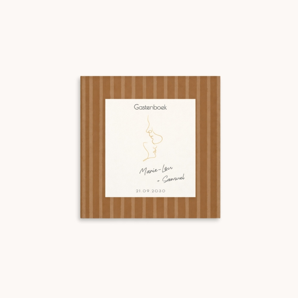 Gastenboek vierkant lijntekening gezichten