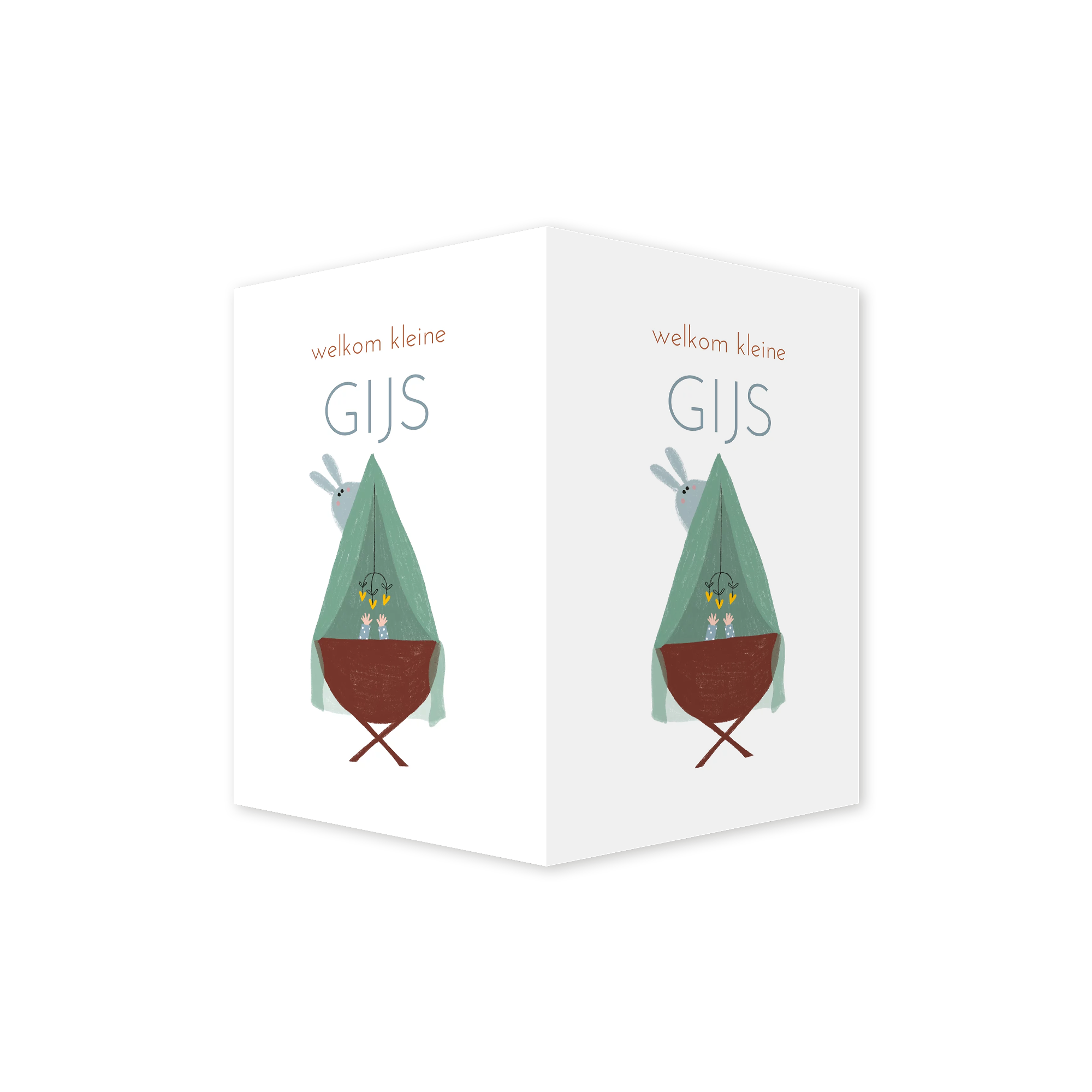 Raambord dubbel wiegje jongen konijntje