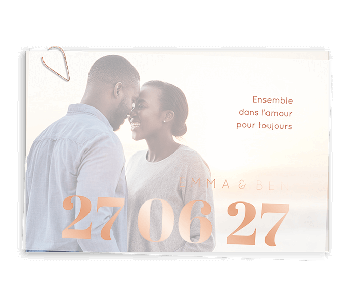 Faire-part avec grande photo I Couverture en papier calque en option