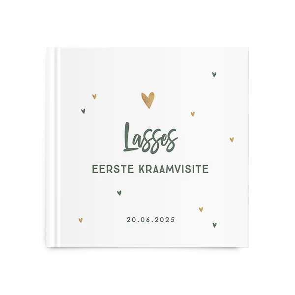 Lief kraambezoekboek met hartjes