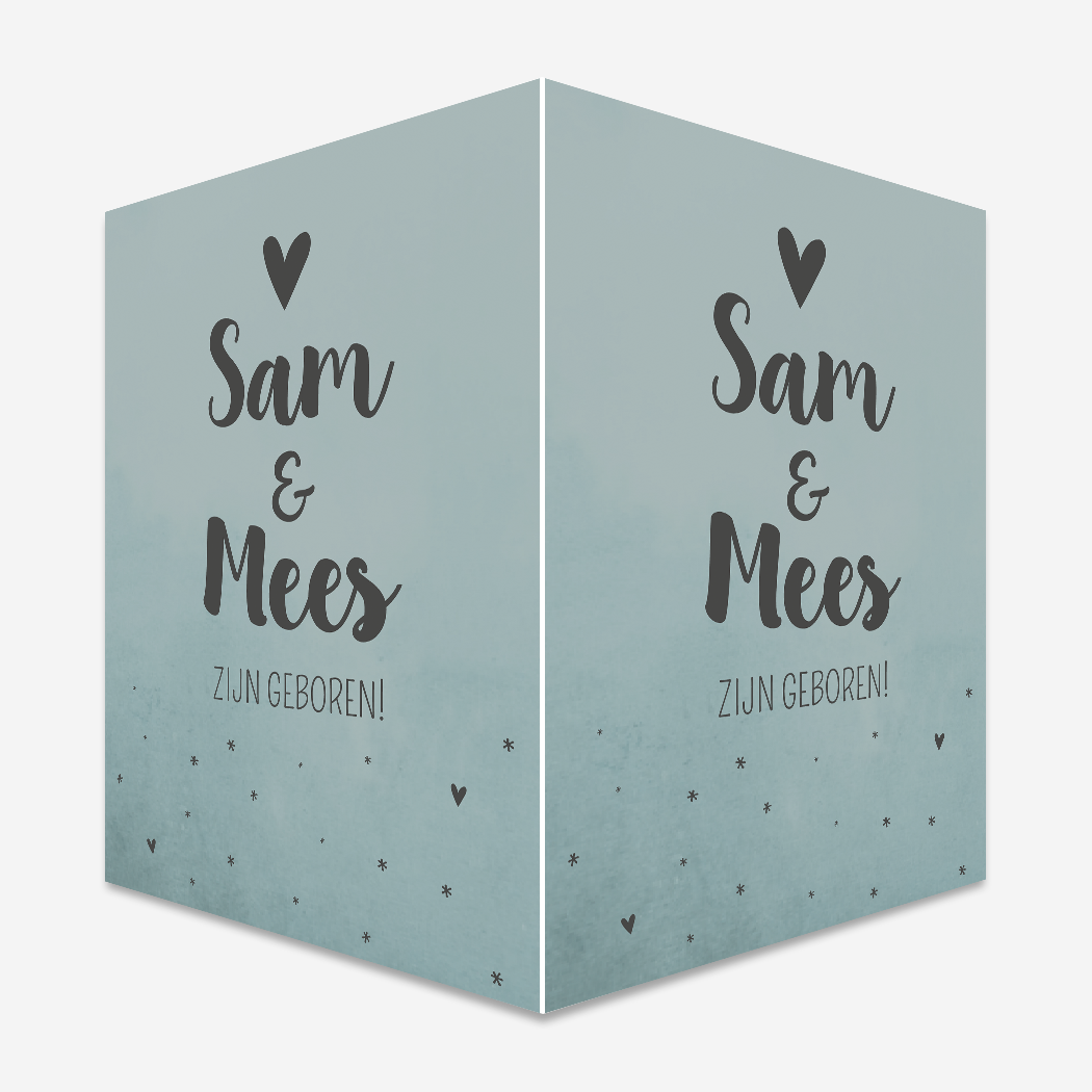 Raambord Tweeling Blauw Gewolkt Antraciet