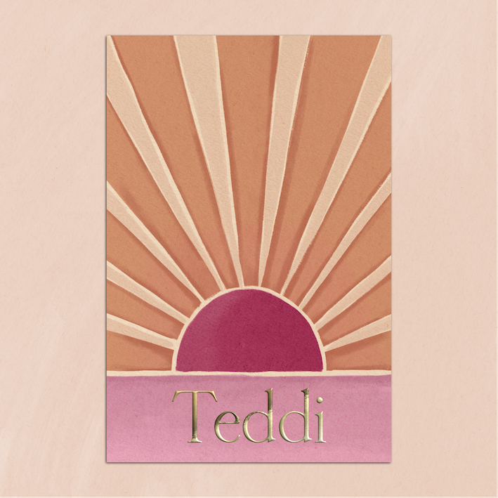 Geboortekaartje Zonnestralen Terra Paars