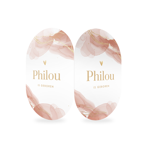 Stijlvol geboortebord met watercolor en goud