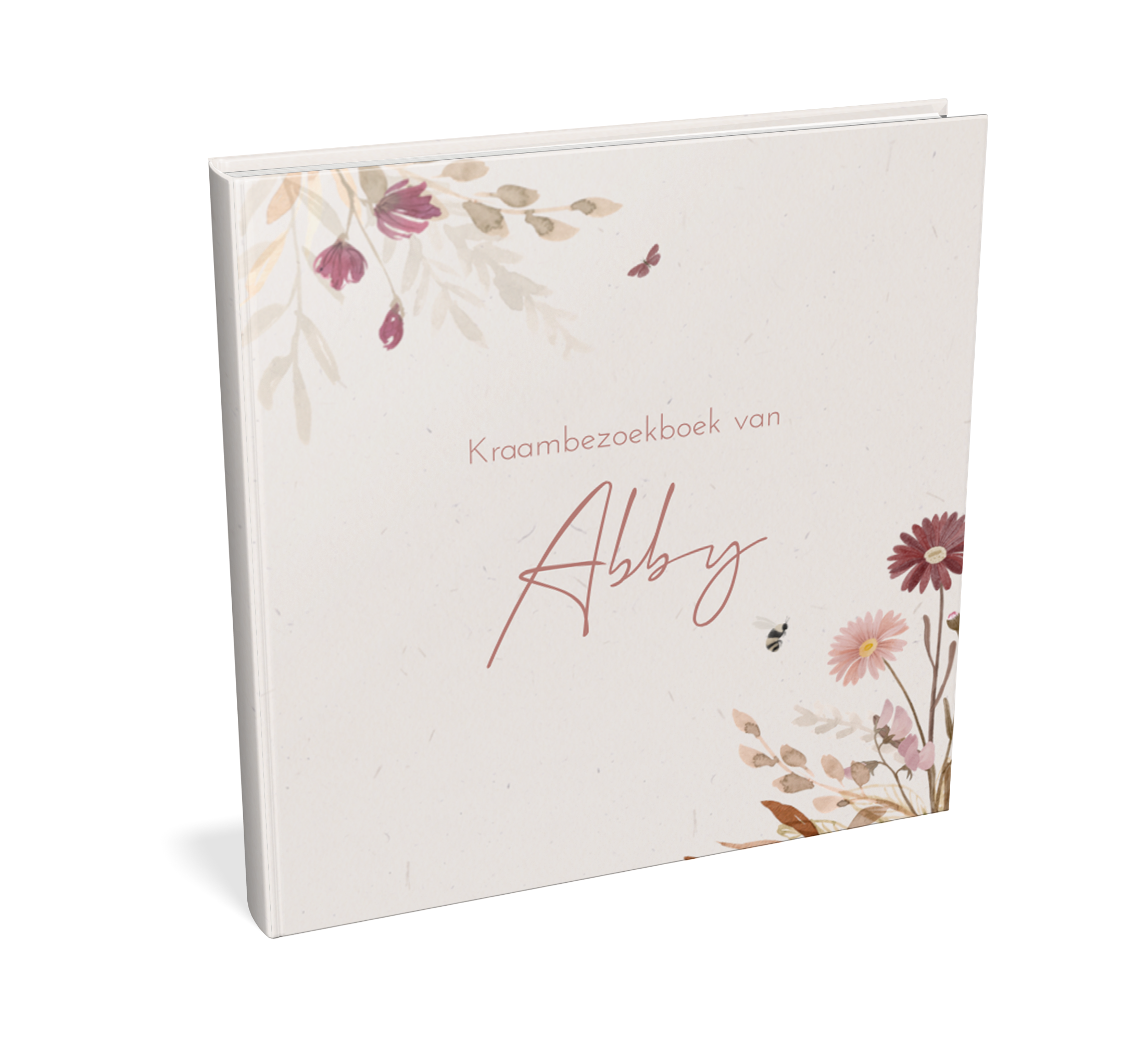 Kraambezoekboek stijlvol met kleurrijke bloemen