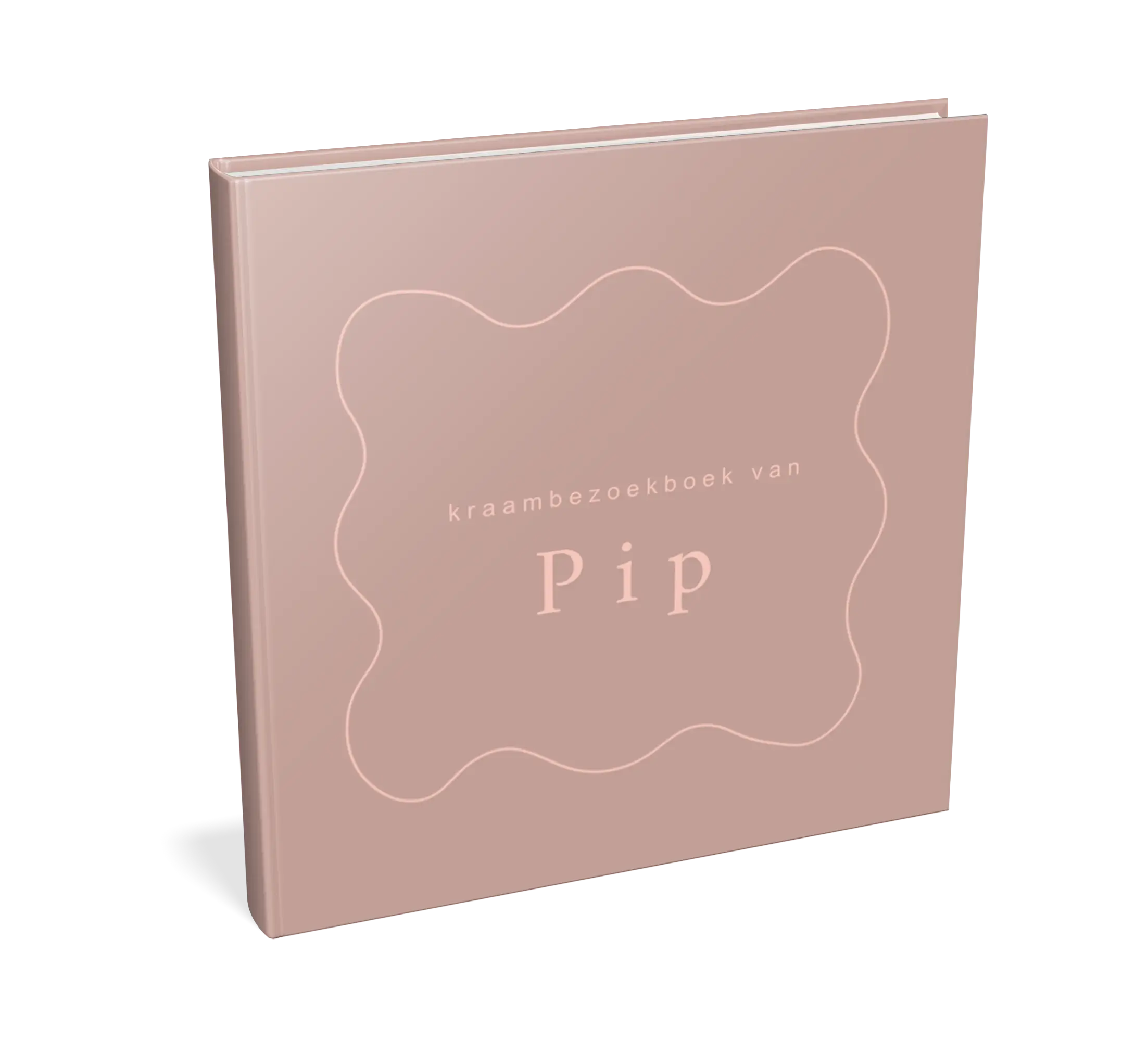 Kraambezoekboek in oudroze met hartje - met invulpagina's