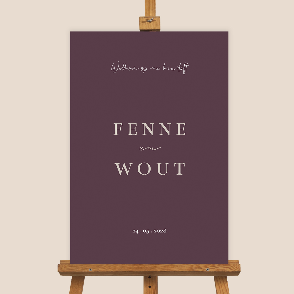 Welkomstbord bruiloft - Burgundy Chique
