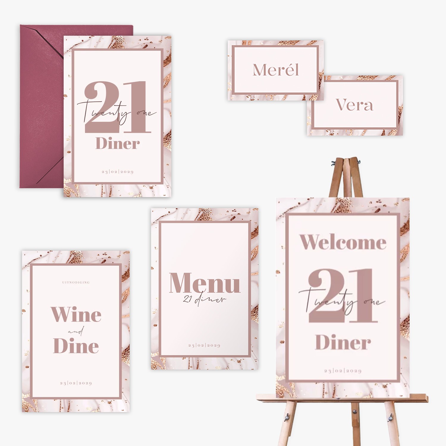 doorlink 21 diner set marble chic
