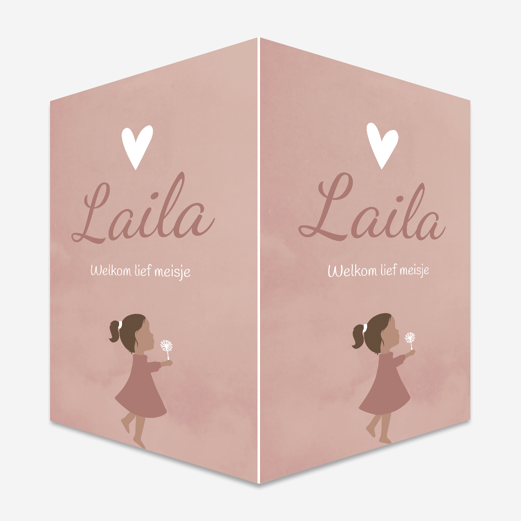 Raambord XL Meisje Bloem Roze